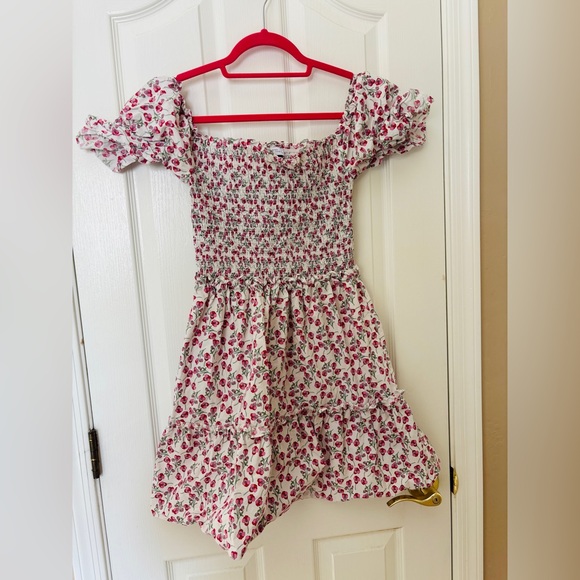 Topshop Floral White and Pink Mini Dress US Women’s Size 8 Pretty Summer Dress - Picture 2 of 10